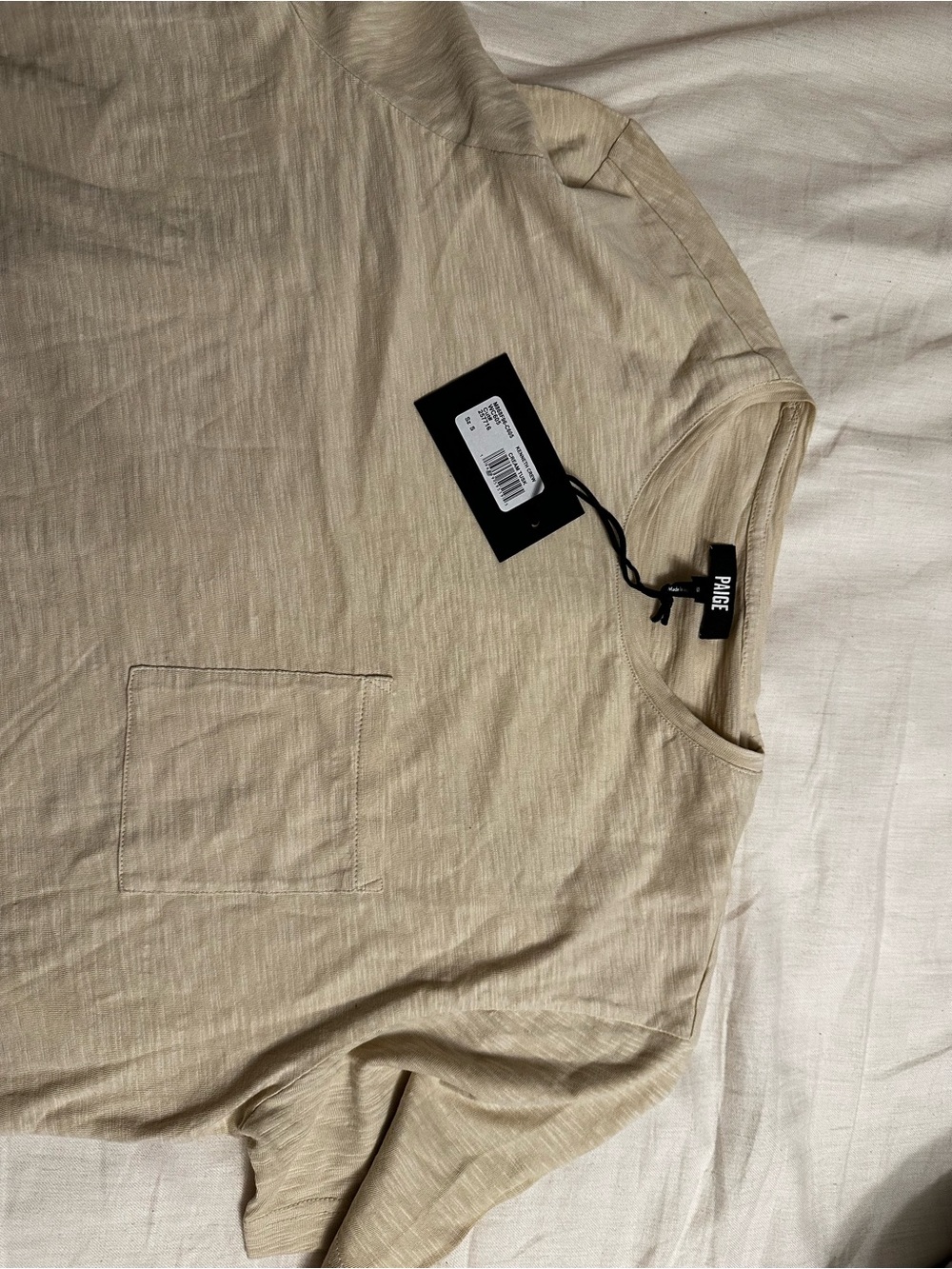 PAIGE Men's Sandstone Short-Sleeve Crew Pocket Tee